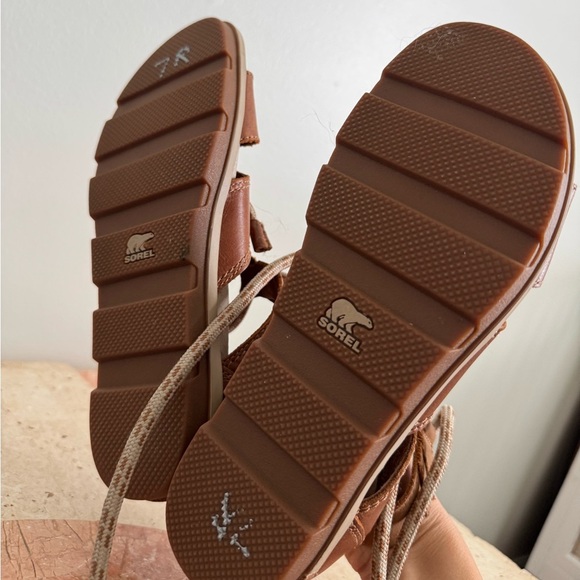 sorel Women's Tan Leather Torpeda lace ii Sandal Size 7 - Picture 4 of 5